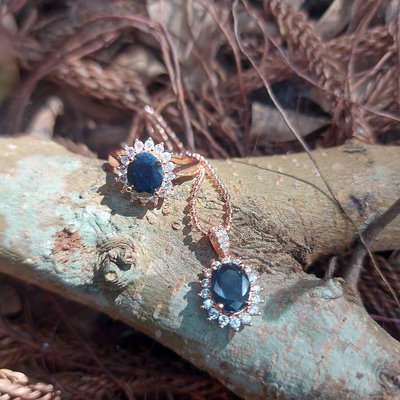 藍寶石套組 馬達加斯加 飛翾老珠
