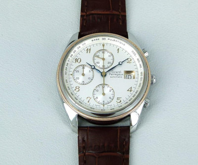 【時間迴廊】Girard Perregaux芝柏錶(38mm) 18K金+SS-GP4900自動上鍊機械腕計時錶(盒單全)