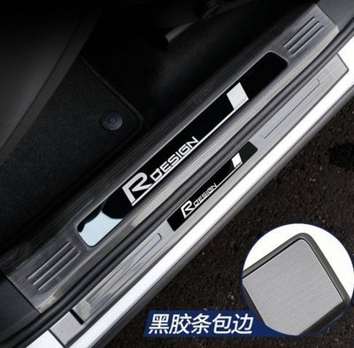 適用于Volvo/富豪18款XC60 外門檻條黑鈦帶標 迎賓踏板 門檻條保護板 高品質