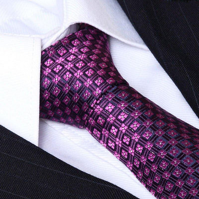 【精選好物】PLAYBOY花花公子領帶新郎韓版男士商務休閑結婚禮宴單色紫色領帶