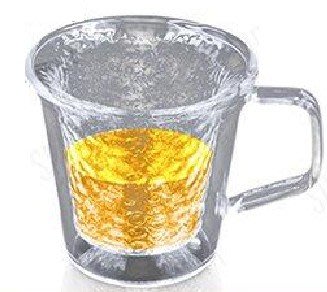 仙德曼 雙層玻璃錘紋茶杯 2入 100ml 茶杯//玻璃杯 CF100