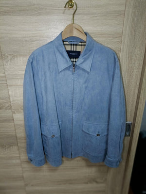 Burberry London 日本製 藍色 麂皮 布勞森外套 哈靈頓外套 男M
