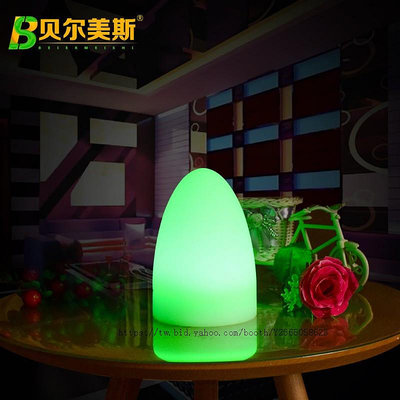 LED發光蛋形桌燈七彩創意充電遙控床頭燈酒吧餐廳咖啡廳裝飾桌燈