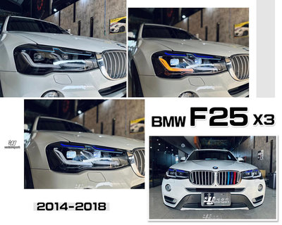 小傑車燈-全新 BMW 寶馬 X3 F25 14 15 16 17 18 黑框 雙L 藍眉 全LED 四魚眼 大燈 頭燈