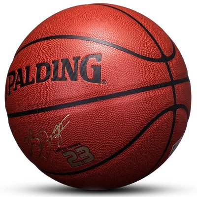 現貨 籃球正品斯伯丁籃球7號PU室外水泥地76-455Y軟皮NBA籃球詹姆斯簽名