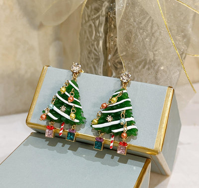 Leann代購~Les Nereides 法國N2 by 圣誕派對系列 圣誕樹耳環耳釘耳夾