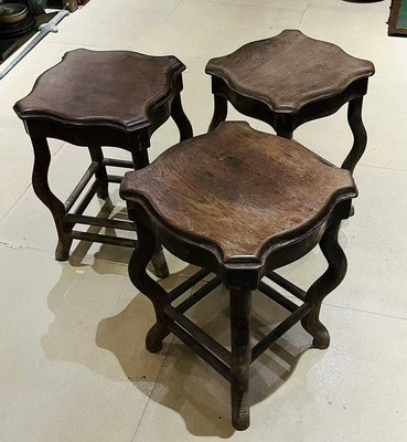 【二手】老釉木 椅子家具 高中一套 老物件 古玩 舊藏【破銅爛鐵】-1538
