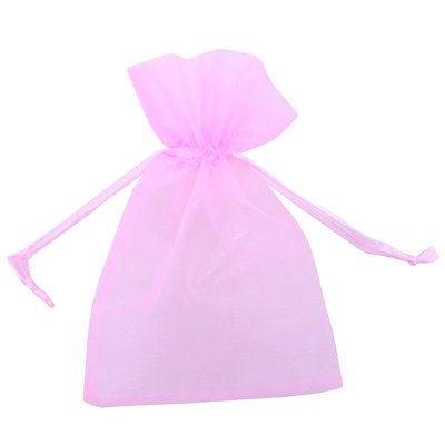 束口袋創意精美純色紗袋 粉色素面紗袋(50入)