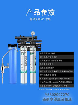 淨水機愛惠浦凈水器奶茶店直飲水商用大流量過濾凈水機mc2雙聯超濾機過濾器