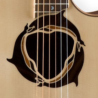 【全配八件組】美國 LUNA OCL DPN 海豚 41吋 雲杉單板/玫瑰木 民謠吉他 木吉他 缺角 含拾音器