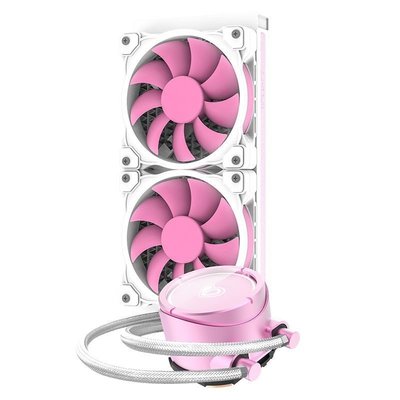 下殺-ID-COOLING PINKFLOW 240-W粉色水冷白色光效一體式水冷CPU散熱器