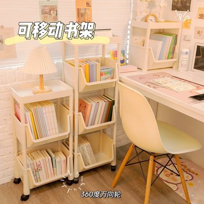 【熱賣精選】360度可移動旋轉書架落地置物架簡易宿舍家用書柜兒童桌