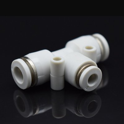 白色T型塑料三通PEG快速插氣動氣管接頭元件PE-4/6/8/10/12/14/16#五金#配件#實用#款式多樣