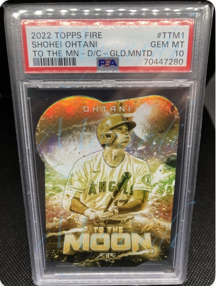 MLB 2022 Topps Fire Shohei Ohtani To The Moon Die Cut Gold