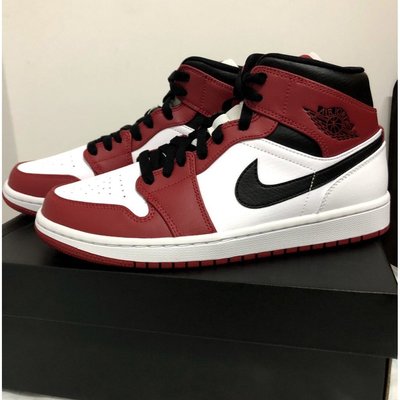 【正品】Air Jordan 1 Mid ‘Chicago’ 白紅 小芝加哥 運動 籃球  554724-173潮鞋
