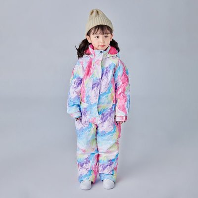 現貨熱銷-特賣雪飛客兒童滑雪服套裝連體女童男童滑雪褲防水防風戶外滑雪裝-特價