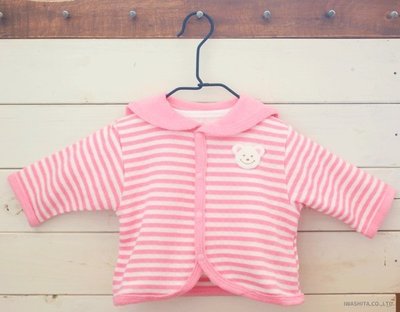 【Baby IN日製童裝】PUPO 水手領 嬰幼兒針織外套(粉紅色)→60cm適用《日本製，現貨》
