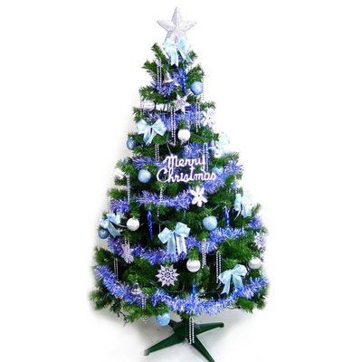 『心可樂活網』台灣製15尺/15呎(450cm)豪華版裝飾綠聖誕樹(+藍銀色系配件組)(不含燈)YS-GT015002
