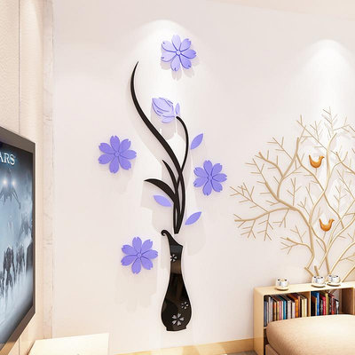 亞克力3d立體墻貼房間客廳玄關電視背景墻墻面裝飾品墻壁貼畫自粘熱心小賣家