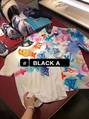 【BLACK A】精品 L威登 𝟏𝗼𝘂𝗶𝘀 𝘃𝘂𝗶𝘁𝘁𝗼𝗻 WATERCOLOR MONOGRAM 短袖T恤 白色彩色水彩暈染 男女同款