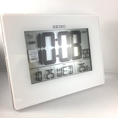 SEIKO 日本精工 靜音電子鐘 座鐘 掛鐘 ( QHL057W ) 白 12x16cm