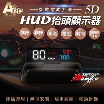 APP 5D HUD 智能電動摺疊 抬頭顯示器【禾笙科技】