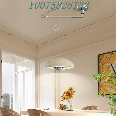 餐廳吊燈現代簡約擺臂可移位奶油風2023新款創意吧臺餐桌護眼吊燈