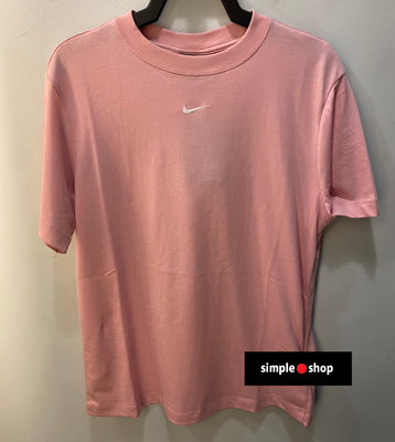 【Simple Shop】NIKE LOGO 刺繡 小勾 短袖 NIKE 運動短袖 粉色 女款 DH4256-631