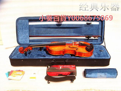 樂器初學者專業級學生家庭演出天然虎紋手工烏木白松考級小提琴