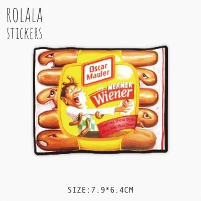 【P776】單張PVC防水貼紙 德國香腸貼紙 惡搞食物貼紙 垃圾食品貼紙 暗黑行李箱貼紙《同價位買4送1》ROLALA