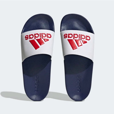 ADIDAS Adilette Shower Slides 男款 白紅藍 拖鞋 HQ6888尺寸26.5～29.5原價890特價790