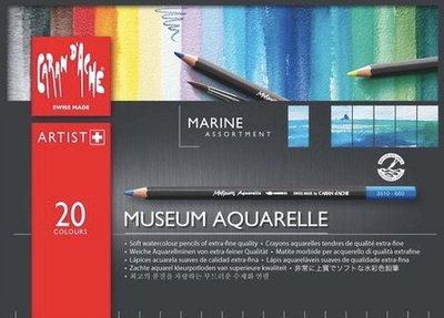=小品雅集= 瑞士卡達 CARAN D'ACHE 博物館級水性色鉛筆20色(海景色系）