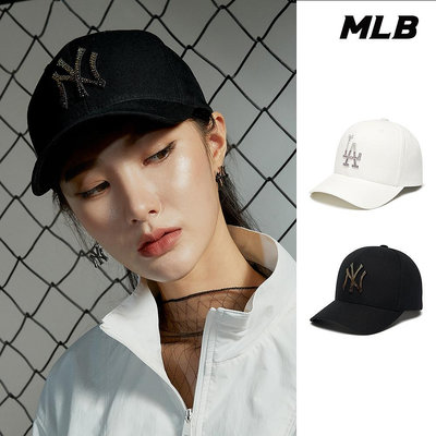 MLB 棒球帽 可調式硬頂漸層色水鑽 洋基/道奇隊 (3ACP0441N-兩款任選)