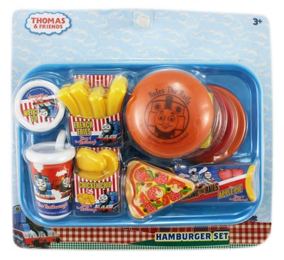 【卡漫迷】 湯瑪士 扮家家酒 速食店 ㊣版 小火車頭 Thomas 玩具 點 送餐 遊戲 漢堡 薯條 可樂 PIZZA