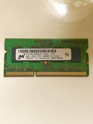 Micron DDR3 2Gb 2Rx8 PC3-10600s 記憶體 筆記型電腦