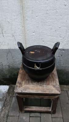 【二手】一個老的茶桶民俗老物件桶上面的提手沒有了 老貨 舊藏 古玩【微淵古董齋】-10693