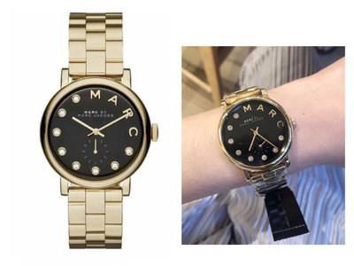 MARC BY MARC JACOBS Baker Dexter 黑色錶盤 金色不鏽鋼錶帶 石英 女士手錶 MBM3421