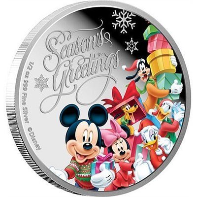 澳洲 紀念幣 2015 迪士尼-歡樂聖誕-紀念銀幣 原廠原盒