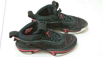 二手很舊Nike Air Jordan XXXVI PF籃球鞋AJ36 喬丹36 DA9053-001黑螢紅 底磨平 US9
