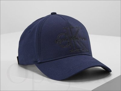 Calvin Klein 卡文克萊 CK深藍色繡字 棒球帽 鴨舌帽 防曬遮陽帽高爾夫球帽可調式男女適用 愛Coach包包