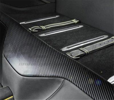 適用 法拉利812 Superfast干碳纖維后備箱行李箱固定器替換內飾 /請議價