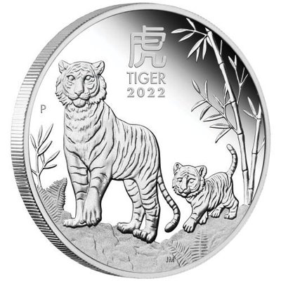 澳洲 紀念幣 2022 1oz 虎年生肖精鑄紀念銀幣 原廠原盒