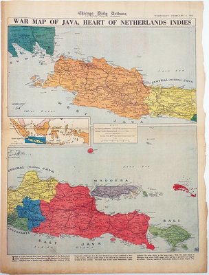 （徐宗懋圖文館）1942年荷蘭東印度爪哇作戰地圖（品相質量良好）
