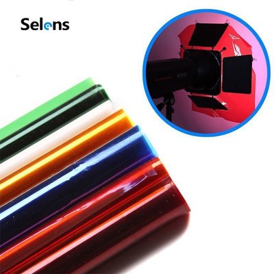 Selens 40x50cm紅頭燈濾色紙 專業色溫紙 柔光紙 濾色片 木夾 影棚配件