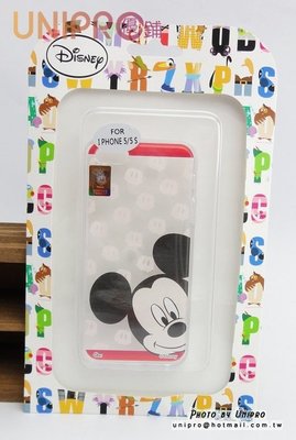 【UNIPRO】iPhone 5 5S 迪士尼卡通 點點 大頭 米奇 透明 TPU 手機殼 保護套