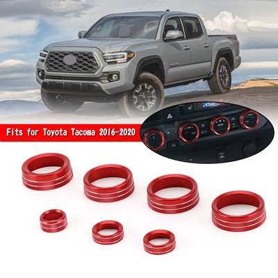 Toyota Tacoma 16-20 Red 空調/照後鏡/音量調節裝飾圈*7-極限超快感