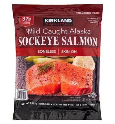 Costco Frozen好市多「線上」代購《Kirkland 科克蘭 冷凍阿拉斯加野生紅鮭魚1.36公斤》#221177