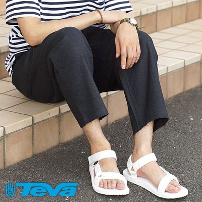 【Dr.Shoes】TEVA Original Universal 男鞋 魔鬼氈 白色 休閒涼鞋 1004006BRWH