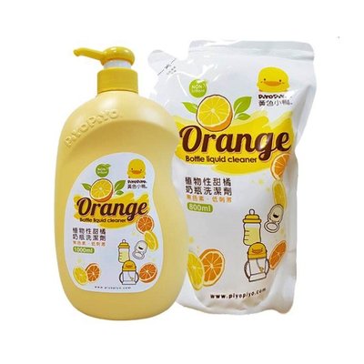 瘋狂寶寶**黃色小鴨植物性甜橘奶瓶清潔劑超值組合(1000ml+800ml)(880228)*特價239元