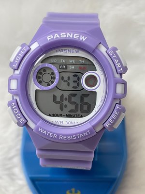 【幸福媽咪】網路購物、門市服務 PASNEW 百勝牛 多功能防水運動電子錶 PSE-493 紫色